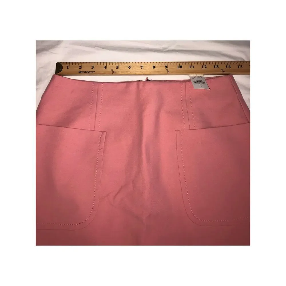 Loft Pink Skirt Size 4 Pockets Stretch Blend Short Lined Zipper BRAND NEW